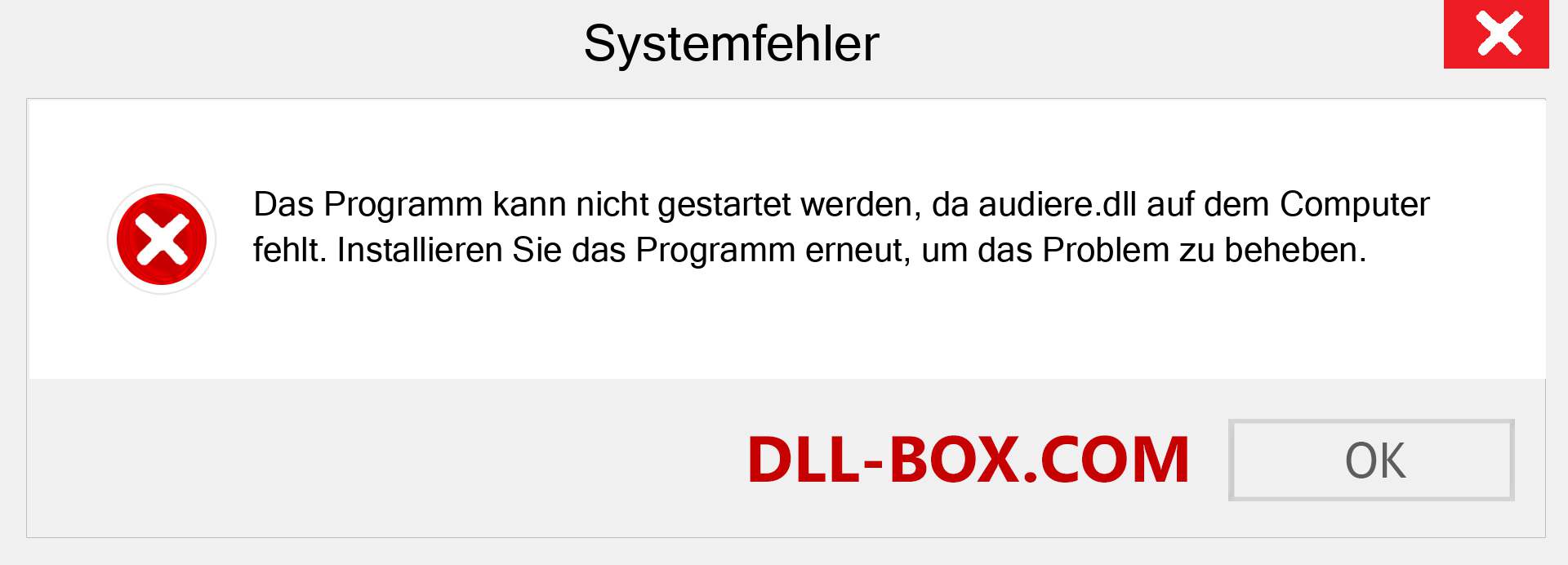 audiere.dll-Datei fehlt?. Download für Windows 7, 8, 10 - Fix audiere dll Missing Error unter Windows, Fotos, Bildern