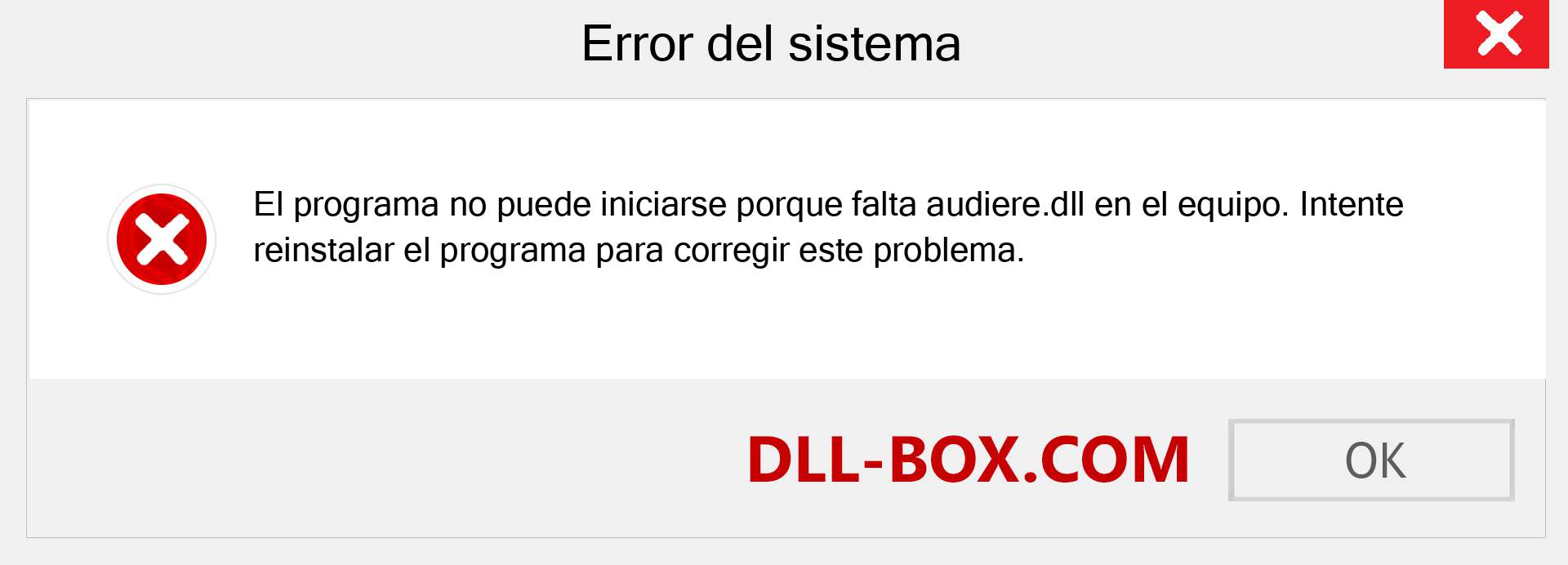 ¿Falta el archivo audiere.dll ?. Descargar para Windows 7, 8, 10 - Corregir audiere dll Missing Error en Windows, fotos, imágenes