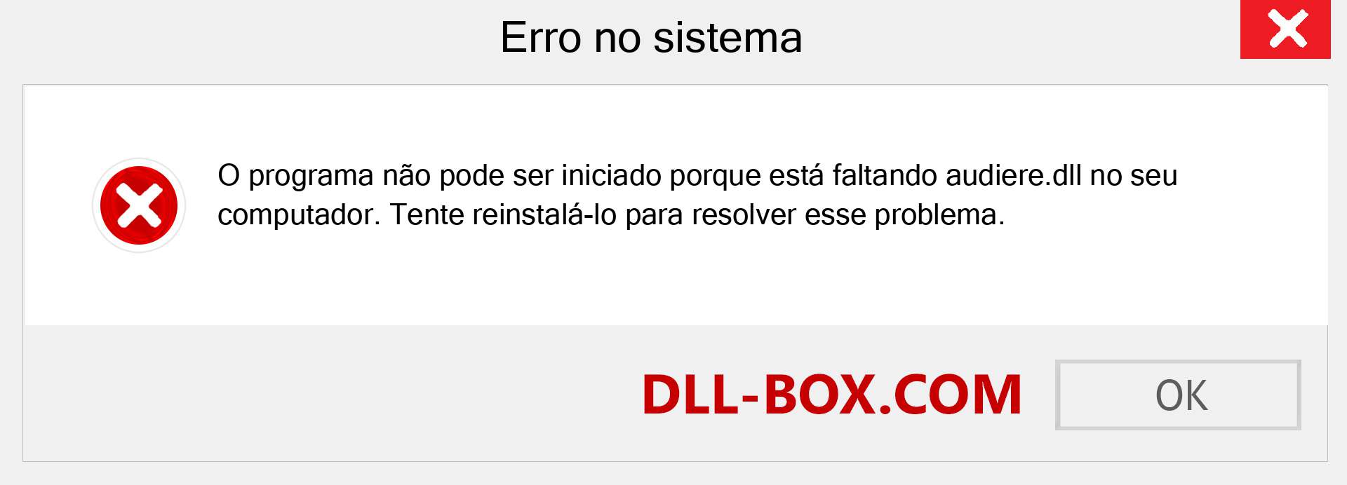 Arquivo audiere.dll ausente ?. Download para Windows 7, 8, 10 - Correção de erro ausente audiere dll no Windows, fotos, imagens